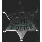 LOS ANGELES, CA POLICE DEPARTMENT LAPD ANTIQUE 216 BADGE PIN